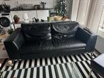 Zwarte leren 2-zits Montel bank, Huis en Inrichting, Banken | Bankstellen, Ophalen, Gebruikt, 150 tot 200 cm, Tweepersoons