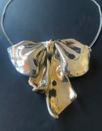 Sterking zilver strik ketting/broche David Versano, Verzenden, Zo goed als nieuw, Zilver
