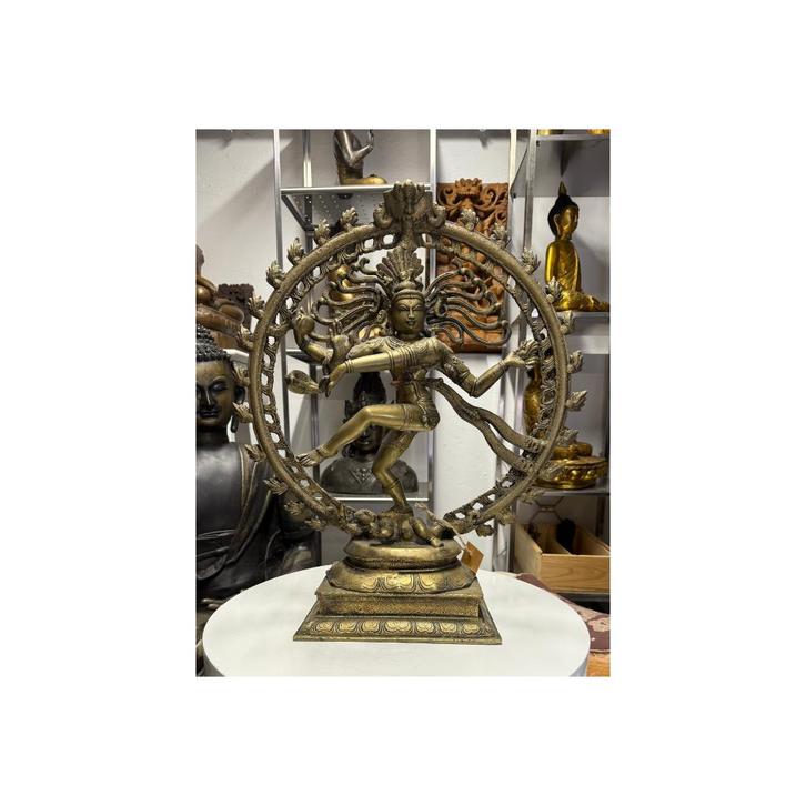 Vuurvergulde Shiva Nataraja – Ladakh, Huis en Inrichting, Woonaccessoires | Boeddhabeelden, Gebruikt, Ophalen of Verzenden