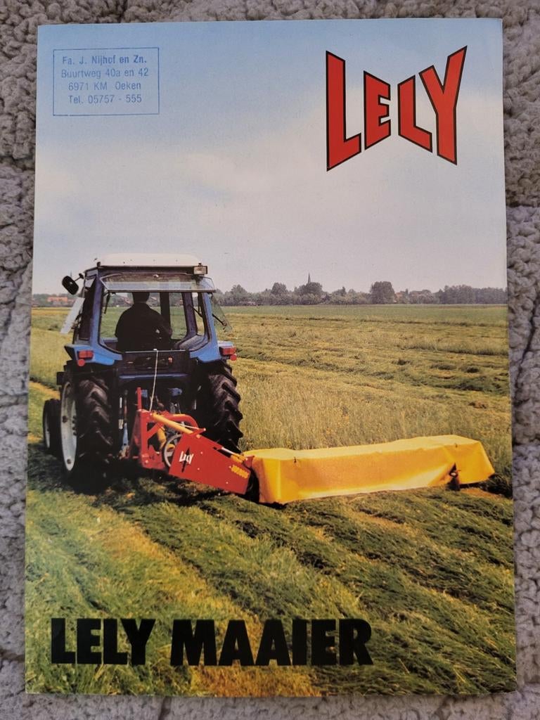 Tractor folder Lely maaier, Ophalen of Verzenden, Zo goed als nieuw, Folder