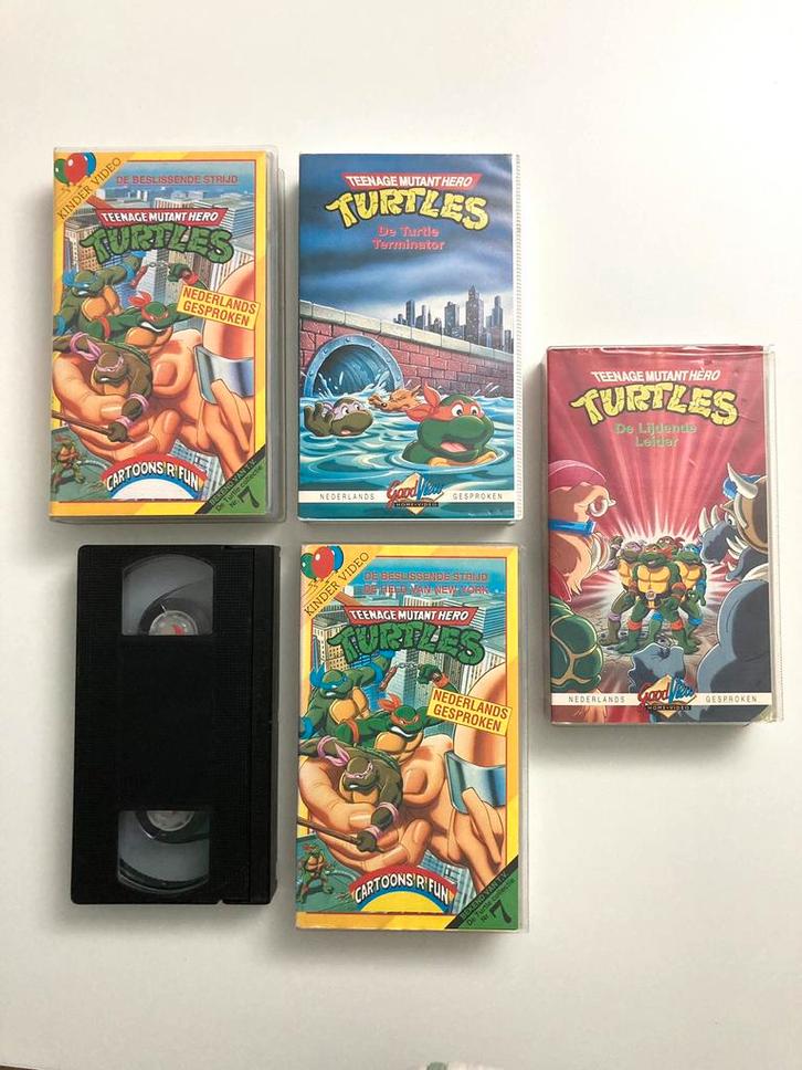Turtles (5x) - VHS, Cd's en Dvd's, VHS | Kinderen en Jeugd, Gebruikt, Alle leeftijden, Ophalen of Verzenden