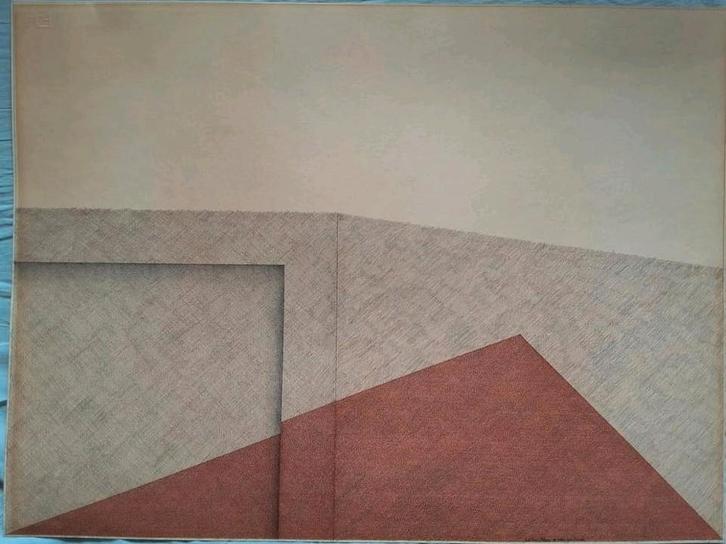Erik Roos - Geometrische Potloodtekening, Antiek en Kunst, Kunst | Tekeningen en Foto's, Ophalen of Verzenden