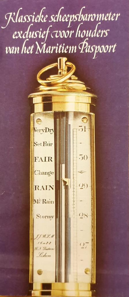 AUTHENTIEKE 18e EEUWSE PORTUGESE SCHEEPSBAROMETER, Audio, Tv en Foto, Weerstations en Barometers, Zo goed als nieuw, Barometer