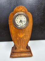 Vintage houten staande klok, railway timekeeper, h 21,5, Ophalen of Verzenden