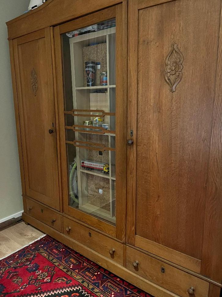 Kledingkast. Sobere art-deco. Massief eiken. Duurzaam!, Huis en Inrichting, Kasten | Kledingkasten, Gebruikt, 200 cm of meer, 150 tot 200 cm