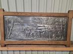 Groot wandbord tin reliëf, Antiek en Kunst, Kunst | Schilderijen | Klassiek, Ophalen