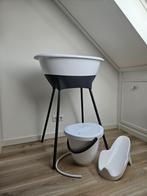 Luma babybad wit + Luma badstandaard dark grey, Ophalen of Verzenden, Gebruikt, Badje, Overige merken