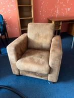 Bruine leren fauteuil, Huis en Inrichting, Fauteuils, Ophalen, Gebruikt, Leer, 75 tot 100 cm