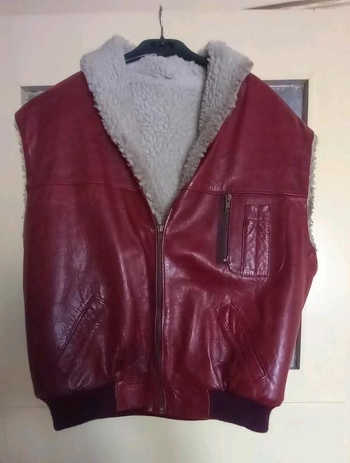 Vintage apart Bordeaux rood leer vest bodywarmer gevoerd xl, Kleding | Dames, Bodywarmers, Zo goed als nieuw, Maat 46/48 (XL) of groter
