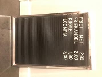 Letterbord zilver-zwart  beschikbaar voor biedingen