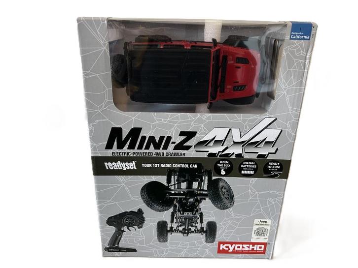 Kyosho Mini-Z 4X4 MX-01 Jeep Wrangler Rubicon Red, Hobby en Vrije tijd, Modelbouw | Radiografisch | Auto's, Nieuw, Auto onroad