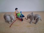 Playmobil 2 olifanten in dierentuin met oppas en voer, Ophalen of Verzenden, Zo goed als nieuw, Complete set