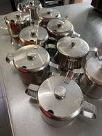 9 RVS Suikerpotjes - Horeca, Huis en Inrichting, Keuken | Servies, Ophalen of Verzenden, Gebruikt