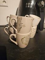 5 Koffiemokken met gouden details, Huis en Inrichting, Ophalen, Zo goed als nieuw, Overige materialen, Overige stijlen