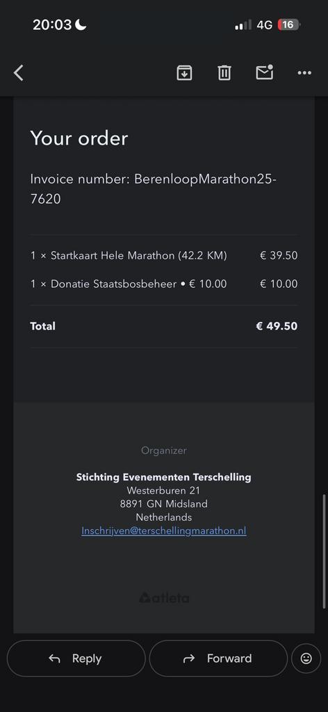 Startkaart hele marathon Berenloop 2025, Tickets en Kaartjes, Concerten | Pop, Eén persoon, November