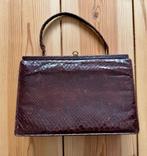 Vintage handtas (au goût artistique) - Bruin leer slangen, Ophalen of Verzenden, Gebruikt, Bruin, Handtas
