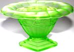 Prachtige Art Deco Uranium Vaseline Glas Jardinière, Antiek en Kunst, Antiek | Glas en Kristal, Verzenden