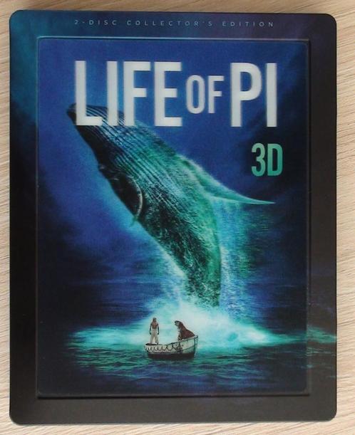 Life of Pi (Blu-ray + 3D Blu-ray) Steelbook, Cd's en Dvd's, Blu-ray, Zo goed als nieuw, Avontuur, 3D, Ophalen of Verzenden