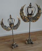 2 Kandelaren met Kroon en Vleugels, Ophalen, Zo goed als nieuw, Overige materialen, 50 tot 75 cm
