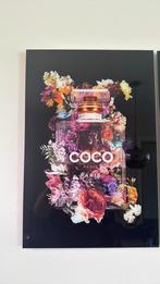 Plexiglas wanddecoratie foto parfumfles bloemen COCO, Antiek en Kunst, Ophalen