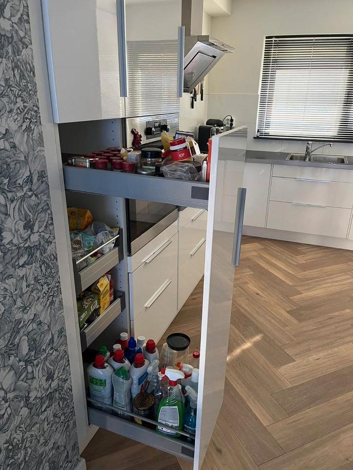 Volledige keuken hoogglans wit, Huis en Inrichting, Keuken | Complete keukens, Gebruikt, Hoekkeuken, Wit, Hoogglans of Gelakt