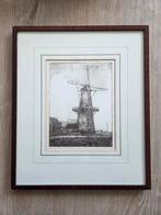 Aeolesmolen Vlaardingen 38 x 32 cm, Antiek en Kunst, Kunst | Etsen en Gravures, Ophalen of Verzenden
