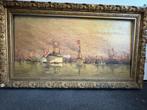 ANTIEK SCHILDERIJ ZEESLAG NEDERLAND BAS VETH 1894, Antiek en Kunst, Ophalen
