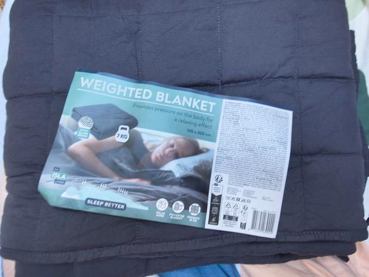 Zware deken 7kg - Donkergrijs - Nieuwstaat, Huis en Inrichting, Woonaccessoires | Plaids en Woondekens, Nieuw, Ophalen of Verzenden