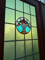 3 - delige set Jugendstil glas in lood deuren 245x247cm., Ophalen