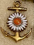 Anker Speldje met Bloem Detail, Verzamelen, Speldjes, Pins en Buttons, Ophalen of Verzenden, Zo goed als nieuw