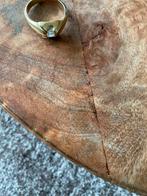 Gouden herenring met forse kleurloze diamant, Gebruikt, 20 of groter, Verzenden, Heer