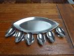 Vintage rvs serveerschaal met 6 coupes, Guy Degrenne, Ophalen of Verzenden
