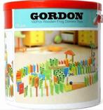 Houten dominospel met kikkers, Ophalen, Zo goed als nieuw