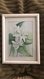 Aquarel schilderijtje  bloemen - Tjitske Sinke, Minder dan 50 cm, Gebruikt, Oorspronkelijke maker, Ophalen of Verzenden