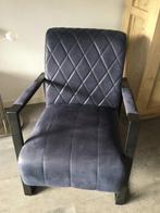 2 Fauteuils donkerblauw met leuningen., Huis en Inrichting, Fauteuils, Ophalen, Minder dan 75 cm, Nieuw, Metaal