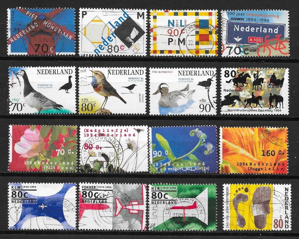 Zegels uit 1994 gebruikt cw 21,20, Ophalen of Verzenden