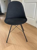 Set van 5 stijlvolle zwarte eetkamerstoelen, Ophalen, Gebruikt, Zwart, Stof