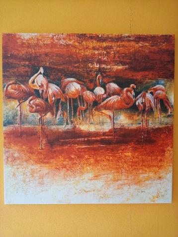 Canvas Flamingo's beschikbaar voor biedingen