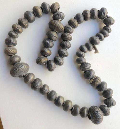 snoer oude verzilverde kralen, Sieraden, Tassen en Uiterlijk, Antieke sieraden, Ketting, Overige materialen, Ophalen of Verzenden