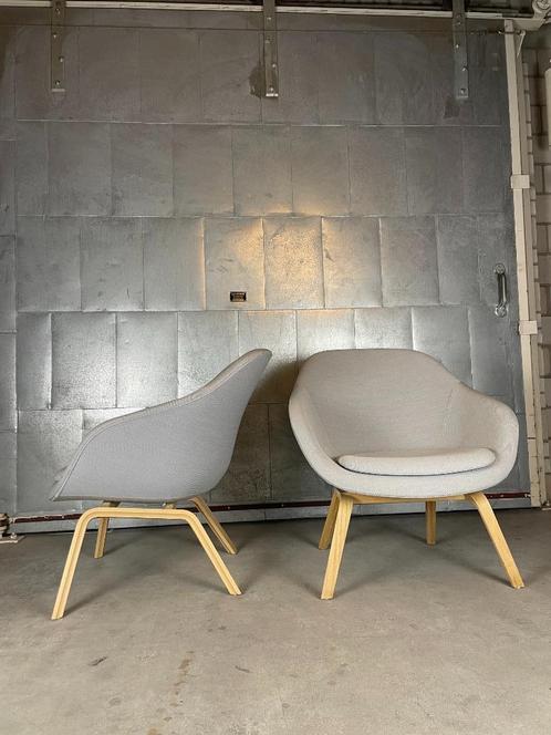 Hay Aal83 Lounge Chair in grijs of geel (voorraad: 8), Huis en Inrichting, Fauteuils, Gebruikt, Hout, Stof, 75 tot 100 cm, Minder dan 75 cm