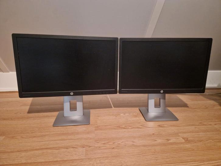 2x HP EliteDisplay E232 waarvan 1 defect, Computers en Software, Monitoren, Gebruikt, 60 Hz of minder, DisplayPort, DVI, VGA, In hoogte verstelbaar