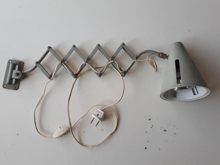 Vintage retro schaarlamp Hala Zonne Serie Design jaren 60., Huis en Inrichting, Lampen | Wandlampen, Gebruikt, Metaal, Ophalen of Verzenden