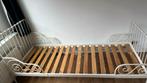 Ikea Minnen meegroeibed wit met lattenbodem (zonder matras), Ophalen, Gebruikt, 70 tot 85 cm, Lattenbodem
