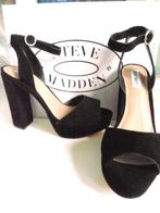Suede open Steve Madden pump met blokhak en enkelbandje m 41, Ophalen, Pumps, Zwart, Steve Madden