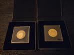 10 gulden 1818 en 1892 - heruitgaven - massief verguld, Postzegels en Munten, Munten | Nederland, Ophalen of Verzenden, Koningin Wilhelmina