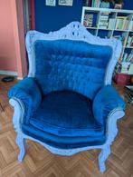Blauwe Antieke Barok Stoel, Ophalen, Gebruikt, Barok, Minder dan 75 cm
