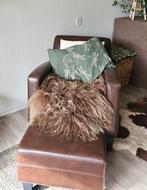 Ikea Jäppling fauteuil met voetenbankje, Gebruikt, Leer, Bruin, Eén