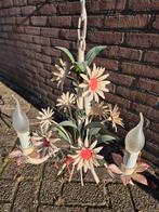 Antieke vintage retro metalen franse bloemen lamp, Antiek en Kunst, Antiek | Lampen, Ophalen