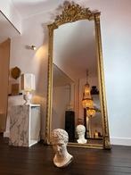 Antieke gouden kuifspiegel 315 cm hoog, Antiek en Kunst, Antiek | Spiegels, Verzenden, Ovaal, Minder dan 100 cm