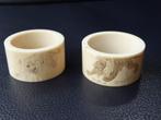 Twee, een set, antieke servetringen met leeuwen, Meiji Japan, Verzenden